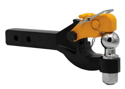 Yellow horn Couplemate Combination Pintle Hook with chrome tow ball and heavy duty receiver shank