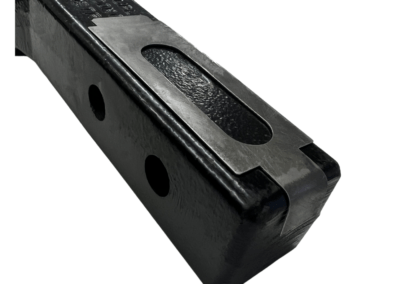 Example image of Shim cut to fit into a tow bar receiver