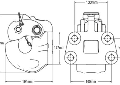 4 Hole 50t pintle hook