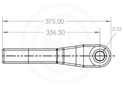 Engineering schematic of the Couplemate CM524 70mm tow bar receiver hitch.